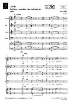 Credo für Chor SATB, Klavier und Orchester 