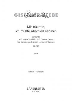 Mir träumte, ich müsste Abschied nehmen 
