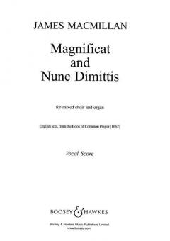 Magnificat And Nunc Dimittis 