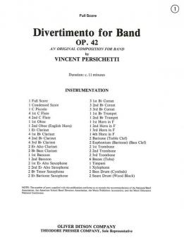 Divertimento For Band Op. 42 