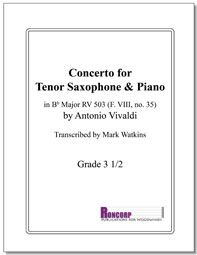 Concerto for Tenor Sax & Piano in Bb Maj. RV 503 