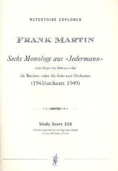 Sechs Monologe aus 'Jedermann' für Bariton (oder Alt) & Orchester 