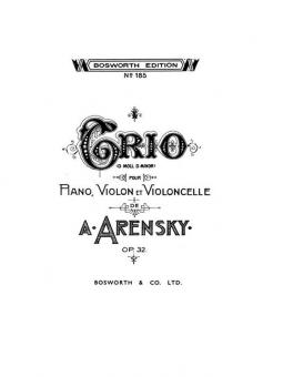 Piano Trio No. 1 In D Minor Op. 32 