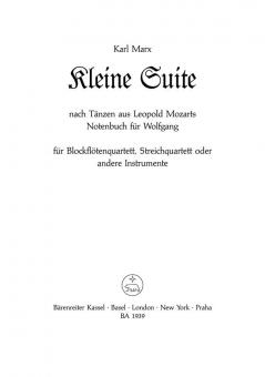 Erste Suite nach Tänzen aus Leopold Mozarts Notenbuch für Wolfgang Standard