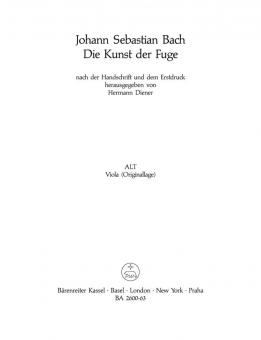 L'art de la fugue BWV 1080 Standard