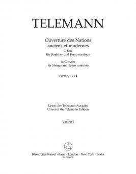 Ouverture des Nations anciens et modernes en sol majeur TWV 55:G4 