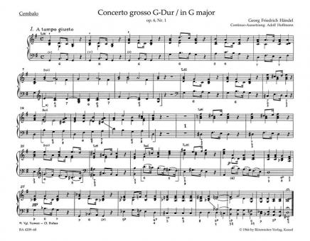Concerto grosso en sol majeur op. 44932 HWV 319 
