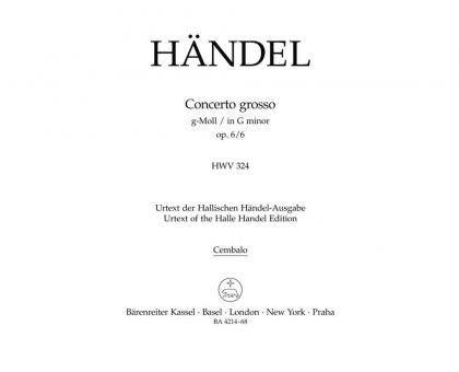 Concerto grosso en sol mineur op. 45083 HWV 324 