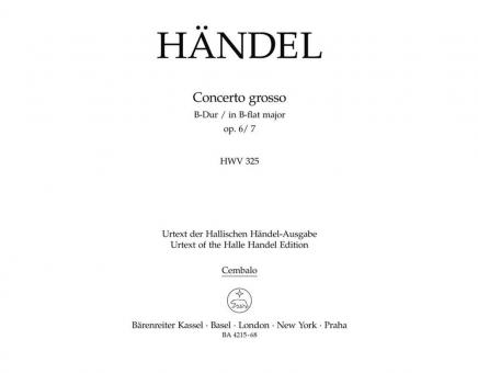 Concerto grosso en si bémol majeur op. 45113 HWV 325 