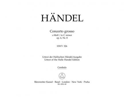 Concerto grosso en ut mineur op. 45144 HWV 326 