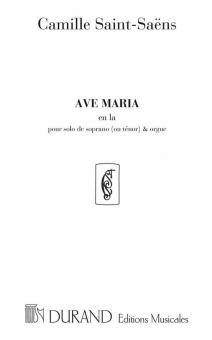 Ave Maria En La pour Solo de Soprano ou Tenor 