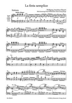 La finta semplice (La fausse ingénue) KV 51 (46a) Standard