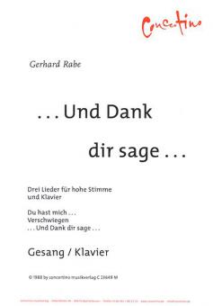 ...und Dank dir sage... (Sololied) 
