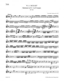 Symphonie No. 20 en ré majeur KV 133 