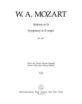 Symphonie en ré majeur KV 141a (161) 
