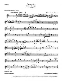 Concerto en sol majeur KV 313 (285c) 