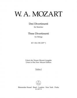 Trois divertimenti KV 136-138 (125a-c) 