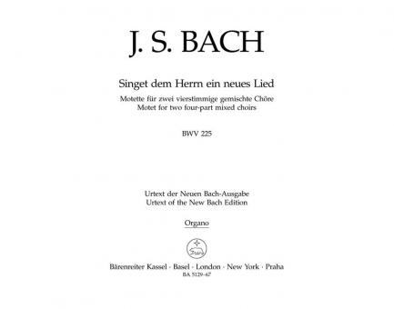Singet dem Herrn ein neues Lied BWV 225 