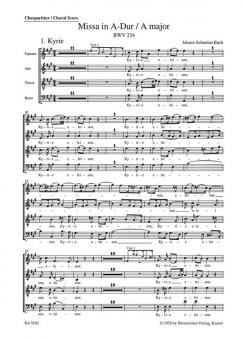 Missa en la majeur BWV 234 Standard