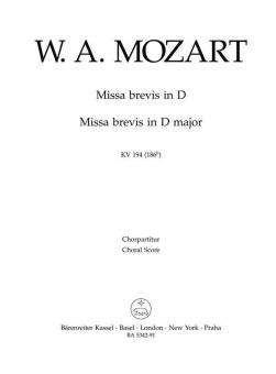 Missa brevis en ré majeur KV 194 (186h) Standard