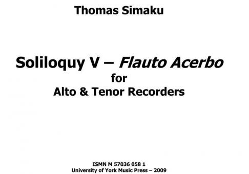 Soliloquy V (Flauto Acerbo) 
