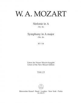 Symphonie No. 14 en la majeur KV 114 