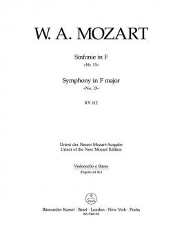 Symphonie No. 13 en fa majeur KV 112 