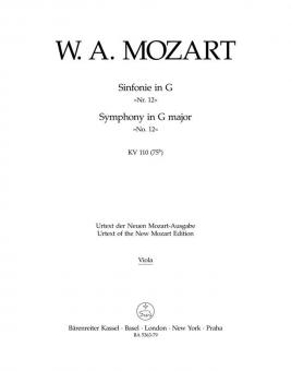 Symphonie No. 12 en sol majeur KV 110 (75b) 