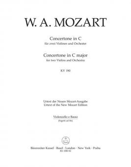 Concertone en ut majeur KV 190, (166b, KV 6 186 E) 