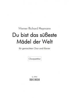 Du bist das süsseste Mädel der Welt 