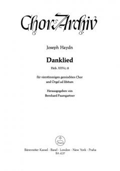 Danklied "Du bist's, dem Ruhm und Ehre gebühret" Hob. XXVc:8 Standard