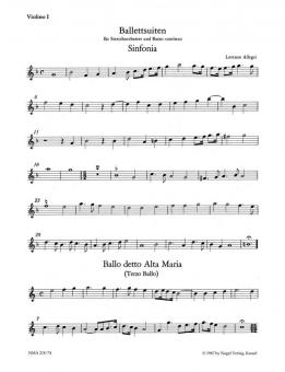Suites de ballet pour cordes (violons divisés en trois) et basse continue Standard