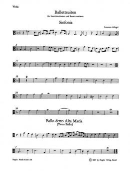 Suites de ballet pour cordes (violons divisés en trois) et basse continue 