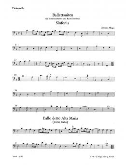 Suites de ballet pour cordes (violons divisés en trois) et basse continue Standard