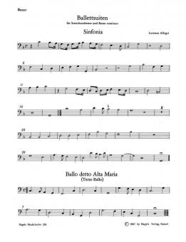 Suites de ballet pour cordes (violons divisés en trois) et basse continue 