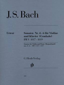 Sonates no. 4 - 6 pour violon et clavier (clavecin) BWV 1017- 1019 