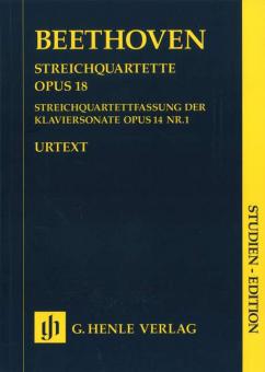 Quatuors cordes et version pour quatuor à cordes de la Sonate pour piano Edition révisée op. 18/1-6 und op. 14/1 
