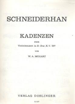Kadenzen zu Violinkonzerten zu Mozart, B-Dur, KV 207 