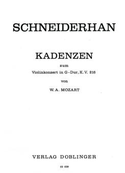 Cadenzas Mozart Violin Concerto K.216 