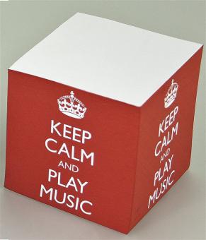 Keep Calm And Play Music - Memo Cube (Red) 