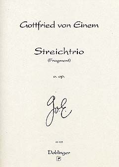 Streichtrio (Fragment) Op. posth. 