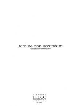 Domine Non Secundum 