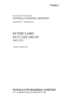 In The Lord Put I My Trust HWV 247 
