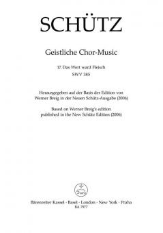 Das Wort ward Fleisch und wohnet unter uns SWV 385 Standard