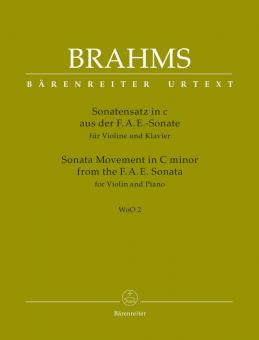 Mouvement de sonate de la sonate F.A.E. en ut mineur op. WoO2 WoO 2 Standard