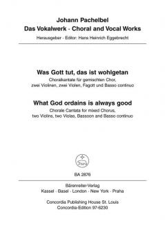 Was Gott tut das ist wohlgetan 