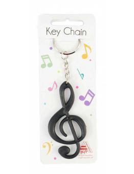 Keyring g-clef black 