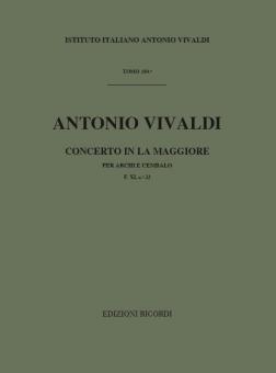 Concerto A Major Strings And Continuo Rv160 Score Fxi#22 T184 