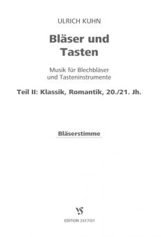 Bläser und Tasten 2: Klassik, Romantik, 20./21. Jh. 
