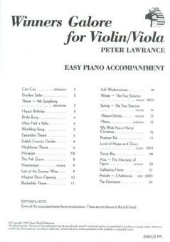 Winners Galore for Viola: Easy Piano Accompaniment 